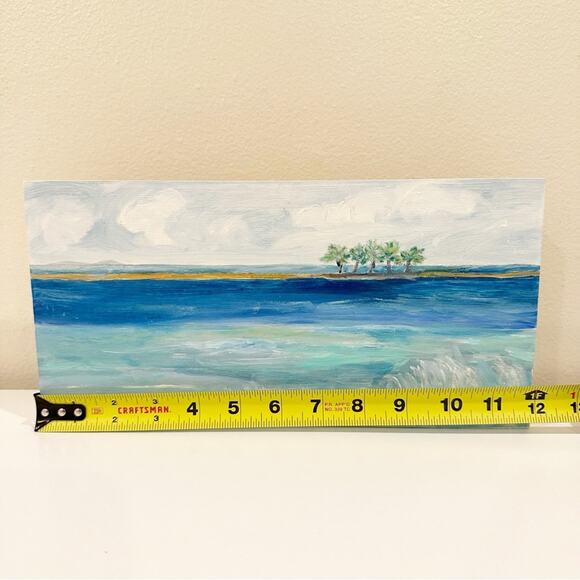 Handmade Beach Cottage Coastal Ocean Waves Wood Wall Hanging Painting Home Decor - Picture 2 of 4
